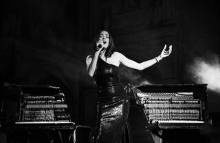 @elodie performs in our “HER” dress styled by @covagiulia and assisted by @alessandro.mezzasoma 🖤